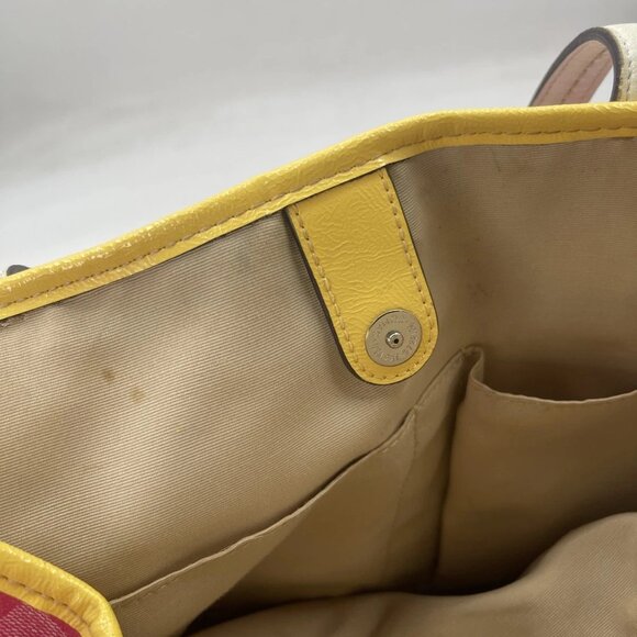 Coach Women’s Signature Carryall Bag – Yellow/Pink – Style F22908 - Picture 13 of 16